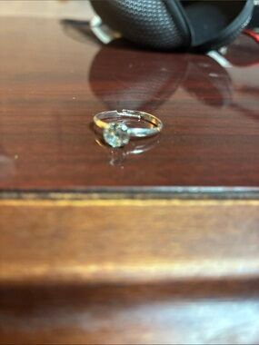 Classic Silver Solitaire Ring with Clear Stone - Women Jewelry